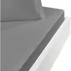Sensei Maison Drap housse en flanelle de coton bonnet 30 cm gris perle 140x190 cm