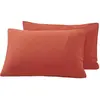 Lot de 2 taies d'oreiller en gaze de coton terracota 50x70 cm