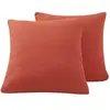 Lot de 2 taies d'oreiller en gaze de coton  terracota 65x65 cm