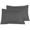 Sensei La Maison du Coton Lot de 2 taies d'oreiller rayées en satin de  anthracite 50x70 cm