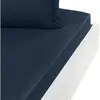 Drap housse uni en satin de coton Marine 90x190 cm