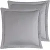 2 taies d'oreiller rayées en satin de coton Gris Acier 65x65 cm