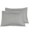 Sensei La Maison du Coton Lot de 2 taies d'oreiller rayées en satin de  gris acier 50x70 cm