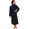 Sensei Maison - Peignoir Kimono Long - Nid d'abeille Spa - Uni - 210gr/m²- Taille : M - Marine