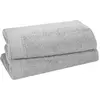 Sensei La Maison du Coton Lot de 2 serviettes de toilette 500 g/m²  gris perle 50x90 cm