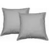 Sensei Maison Lot de 2 taies d'oreiller en flanelle de coton Gris Perle 65x65 cm