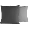 Sensei Maison 2 taies d'oreiller bicolores en percale Anthracite/Gris 65x65 cm