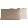 Sensei Maison Lot de 2 taies d'oreiller bicolores en percal taupe/ficelle 50x70 cm