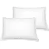 Lot de 2 taies d'oreiller en coton blanc 50x70 cm