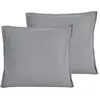 Sensei Maison Lot de 2 taies d'oreiller en coton lavé bio Gris Perle 65x65 cm