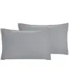 Sensei Maison Lot de 2 taies d'oreiller en coton lavé bio Gris Perle 50x70 cm