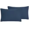 Sensei Maison Lot de 2 taies d'oreiller en percale lavée  indigo 50x70 cm