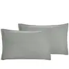 Sensei Maison Lot de 2 taies d'oreiller en percale lavée  gris perle 50x70 cm