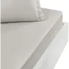 Sensei Drap housse en percale bonnet 40cm Gris Perle 90x200 cm