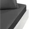 Drap housse en percale bonnet 40cm Anthracite 140x200 cm