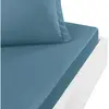 Drap housse en percale de coton Cobalt 90x190 cm