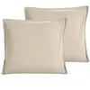 Lot de 2 taies d'oreiller en percale lavée  ficelle 65x65 cm