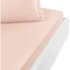 Sensei Maison Drap housse en percale lavée bonnet 30 cm  poudre 140x190 cm
