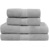 Sensei Maison Ensemble de bain 4 pièces en coton Gris Perle
