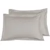 Sensei Lot de 2 taies d'oreiller rayées en satin de  taupe 50x70 cm