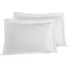 Sensei Lot de 2 taies d'oreiller rayées en satin de blanc 50x70 cm