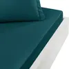 Drap housse en percale de coton Petrol 90x190 cm