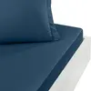 Sensei Maison Drap housse en percale de coton Indigo 80x200 cm