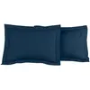 Sensei Lot de 2 taies d'oreiller en percale de coton indigo 50x70 cm