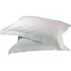 Lot de 2 taies d'oreiller en percale de coton blanc 65x65 cm