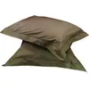 Lot de 2 taies d'oreiller en percale de coton taupe 50x70 cm