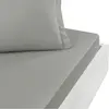 Drap housse en percale de coton Gris Perle 90x190 cm