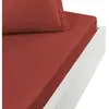 Drap housse en percale de coton Terracota 180x200 cm