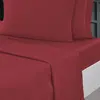 Sensei Maison - Drap Plat en Percale de Coton Soft Percale - 180x290 cm - Cardinal