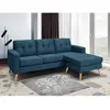 Vente-unique - Canapé d'angle réversible en tissu bleu foncé bartolome