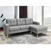 Vente-unique - Canapé d'angle réversible en tissu gris chiné bartolome
