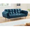VENTE-UNIQUE Canapé 3 places convertible clic-clac en tissu LOELINE - Bleu