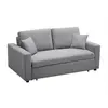 Vente-unique - Canapé 3 places convertible en tissu inizor - Gris clair