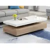 VENTE-UNIQUE Table basse FELIX - 2 Tiroirs - MDF - Coloris : Chêne et blanc