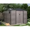VENTE-UNIQUE Abri de jardin métal en acier galvanisé effet bois gris 8,94 m² - ADELMO