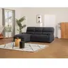 VENTE-UNIQUE Canapé d'angle gauche relax électrique en tissu gris anthracite LUNANO
