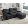 VENTE-UNIQUE Canapé d'angle droit relax en tissu anthracite MACEDONIA