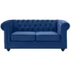 Vente-unique - Canapé 2 places chesterfield - Velours bleu roi