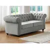 Vente-unique - Canapé 2 Places Chesterfield - Velours Gris Clair