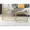VENTE-UNIQUE Tables basses gigognes en métal et verre - Doré - FERIDA