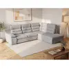 VENTE-UNIQUE Canapé d'angle convertible en tissu PYLOS - Gris clair - Angle droit
