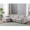 VENTE-UNIQUE Canapé d'angle relax électrique en tissu gris clair pedrera - Angle gauche