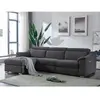 Vente-Unique Canapé d'angle relax électrique en tissu anthracite PEDRE...