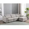 VENTE-UNIQUE Canapé d'angle relax électrique en tissu gris clair PEDRERA - Angle droit