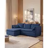 Canapé d'angle velours 4 places bleu nuit