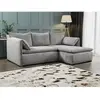 vente-unique.com Canapé d'angle convertible en velours côtelé gris TEODORA de PASCAL MORABITO - Angle droit